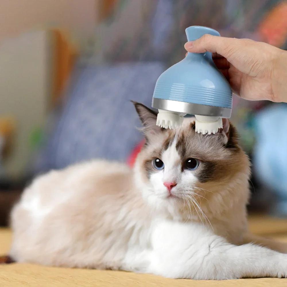 Kedi Otomatik Masaj Cihazı Kedi ve Köpek 3D Kafa Masajı Evcil