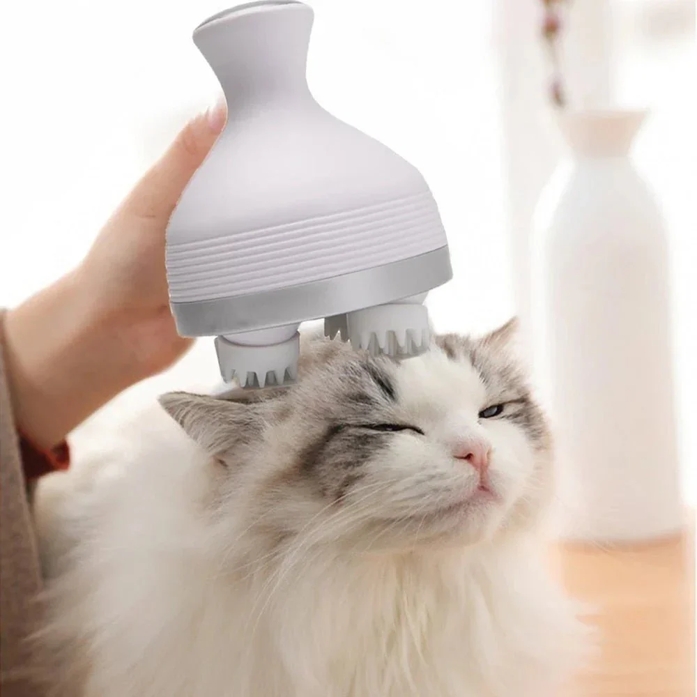 Kedi Otomatik Masaj Cihazı Kedi ve Köpek 3D Kafa Masajı Evcil