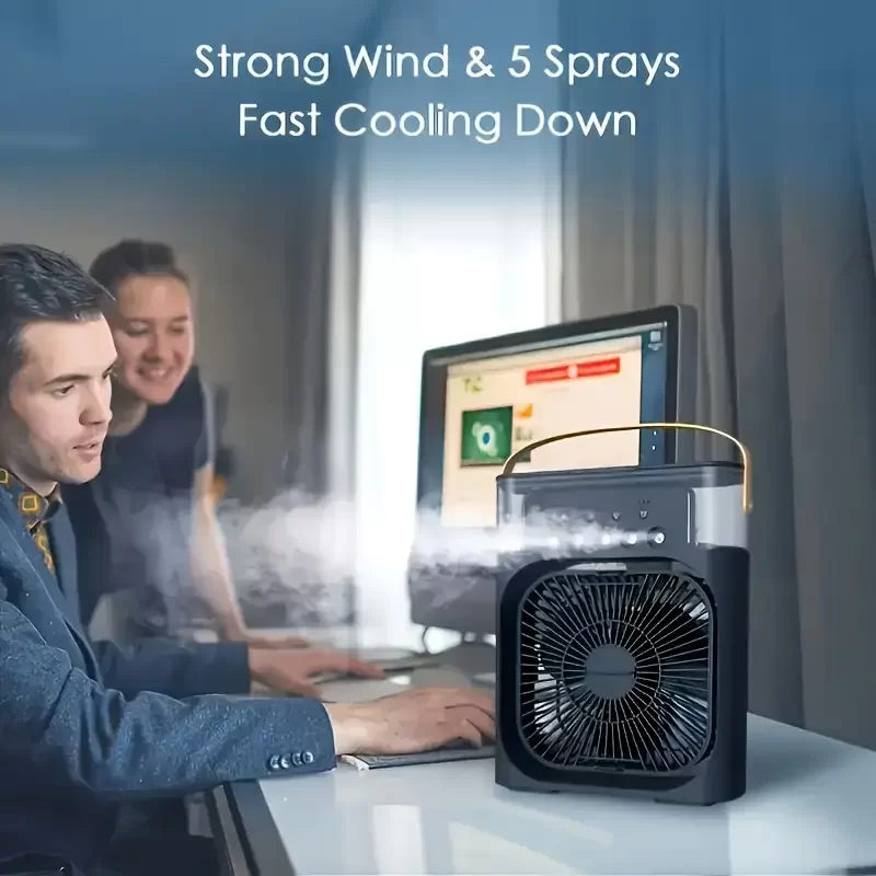 Masaüstü Mini Su Ve Buz Hazneli Buhar Püskürtmeli 3in1 Vantilatör Fan