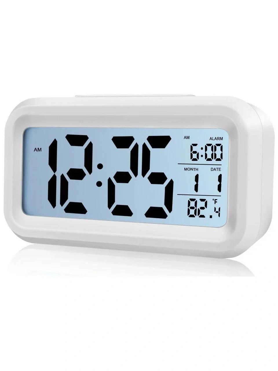 Masaüstü Saat Takvim Termometre Beyaz Siyah