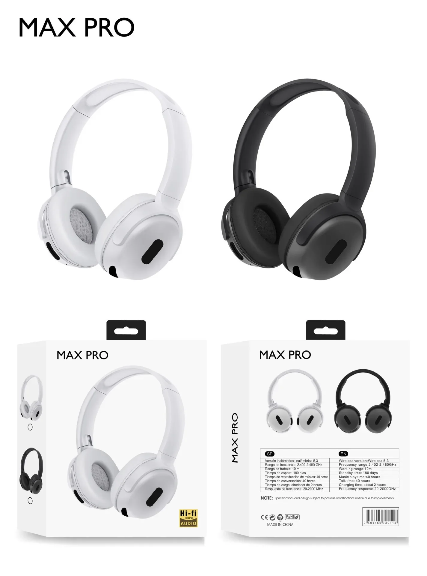 Max Pro Bluetooth/Aux Girişli Kulak Üstü Kulaklık