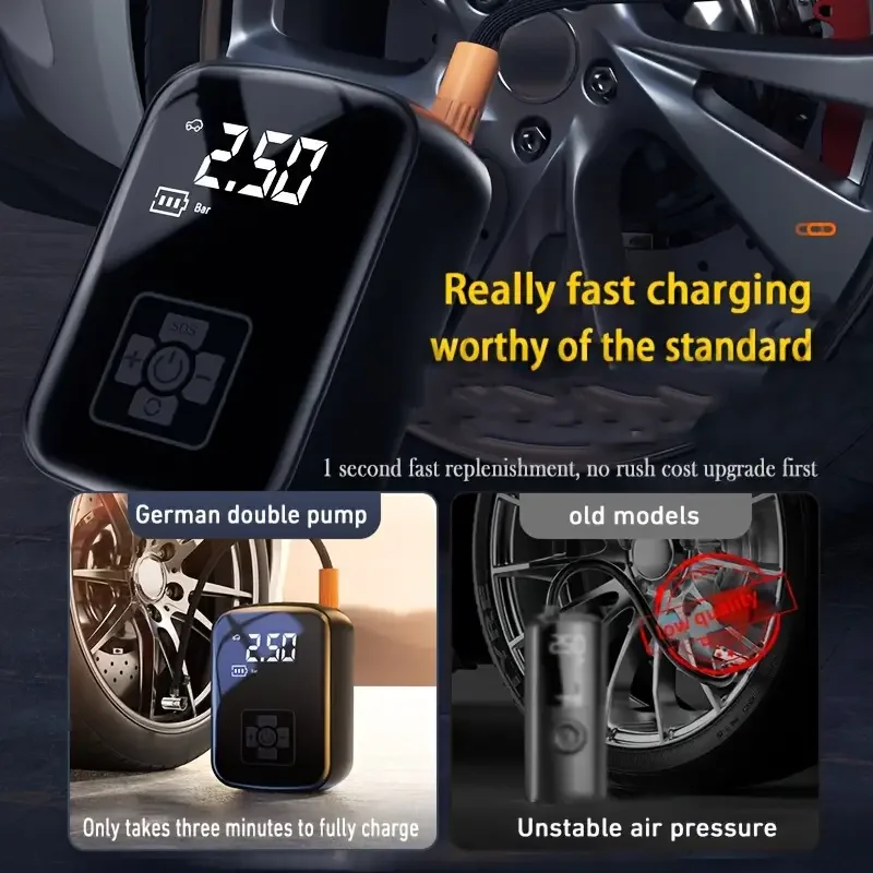 Mini Kablosuz Dijital Taşınabilir Kompresör Araç Lastik Top Şişirme Pompası Hava Kompresörü Mini Kablosuz Dijital Taşınabilir Kompresör Araç Lastik Top Şişirme Pompası Hava Kompresörü