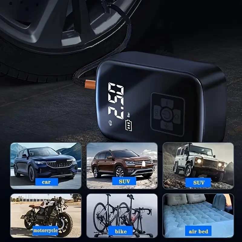 Mini Kablosuz Dijital Taşınabilir Kompresör Araç Lastik Top Şişirme Pompası Hava Kompresörü Mini Kablosuz Dijital Taşınabilir Kompresör Araç Lastik Top Şişirme Pompası Hava Kompresörü