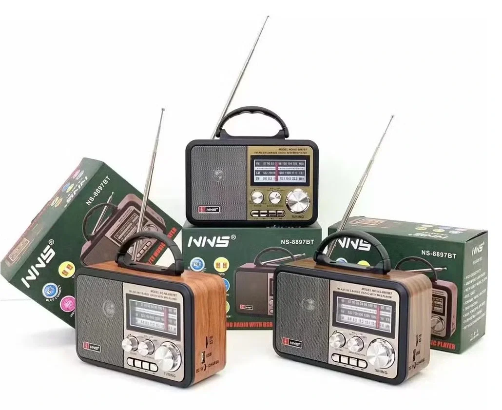 NNS NS-8897 Orta Boy Retro, Nostaljik, Ahşap Tasarım Radyo