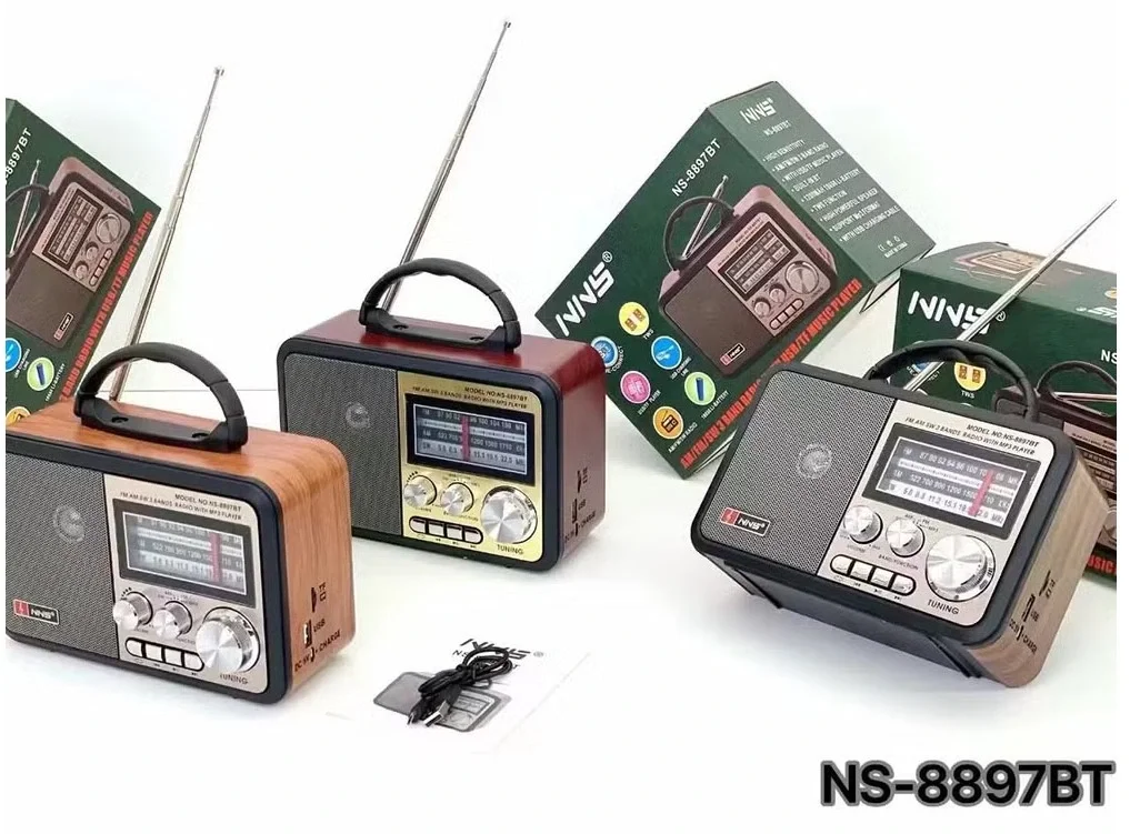 NNS NS-8897 Orta Boy Retro, Nostaljik, Ahşap Tasarım Radyo