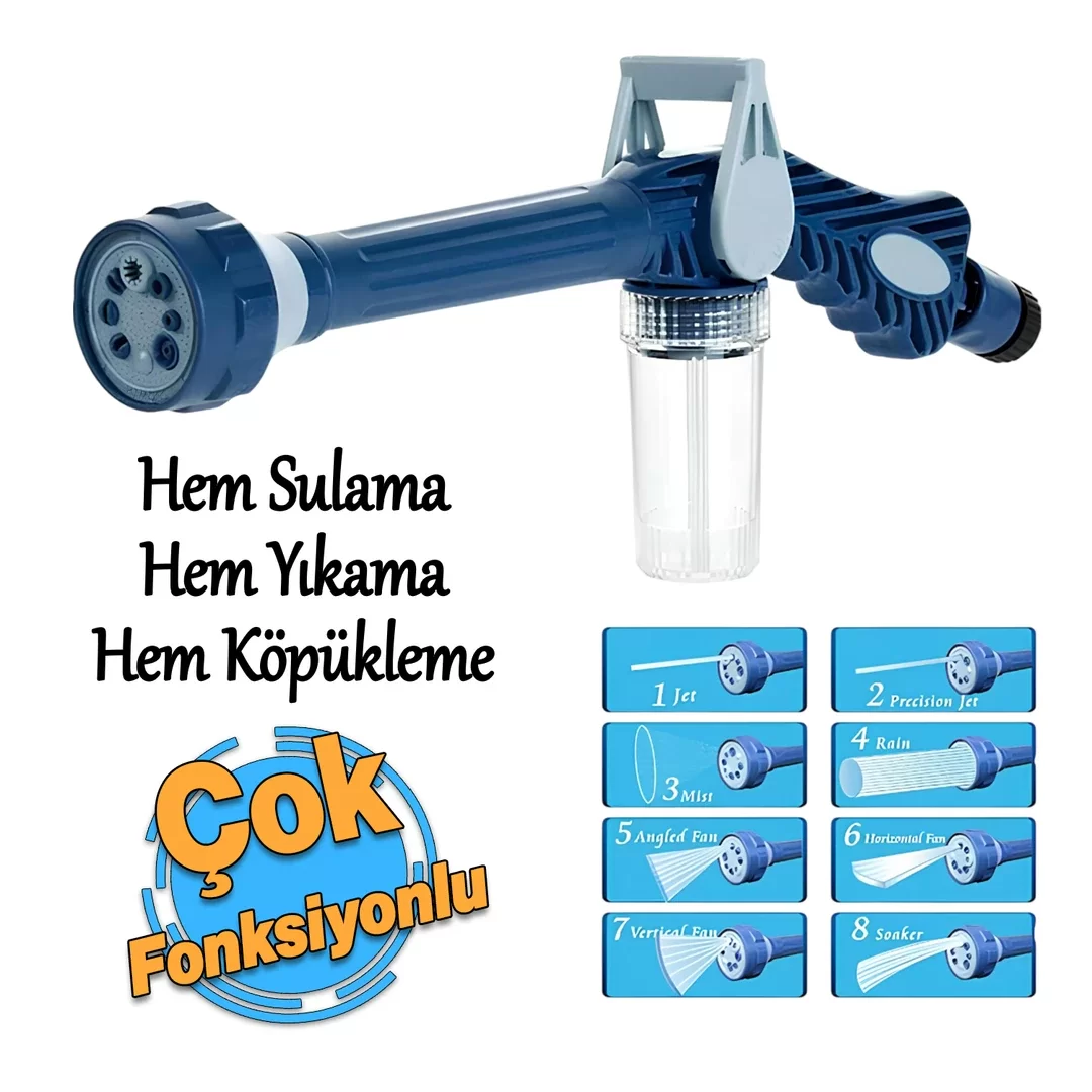 Otomobil Yıkama Sulama Fonksiyonlu Su Püskürtme Tabancası Deterjanlı Akıllı Tayzikli Basınçlı Bahçe Otomobil Yıkama Sulama Fonksiyonlu Su Püskürtme Tabancası Deterjanlı Akıllı Tayzikli Basınçlı Bahçe