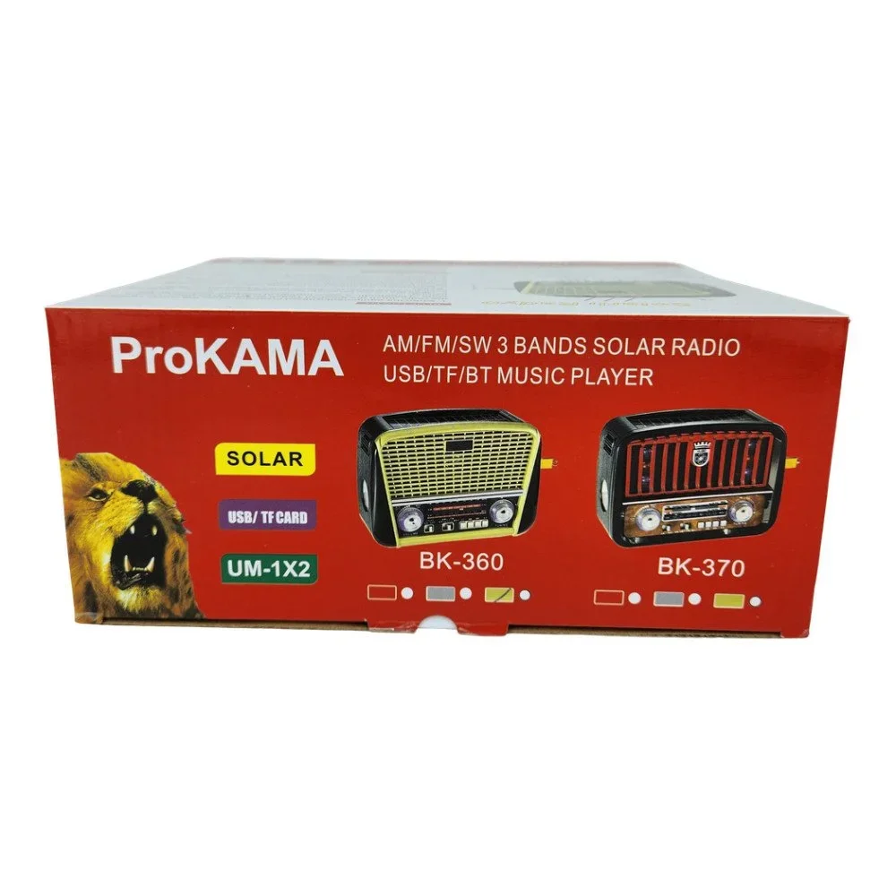 ProKAMA BK-370 Nostaljik Tasarım Güneş Enerjili Radyo
