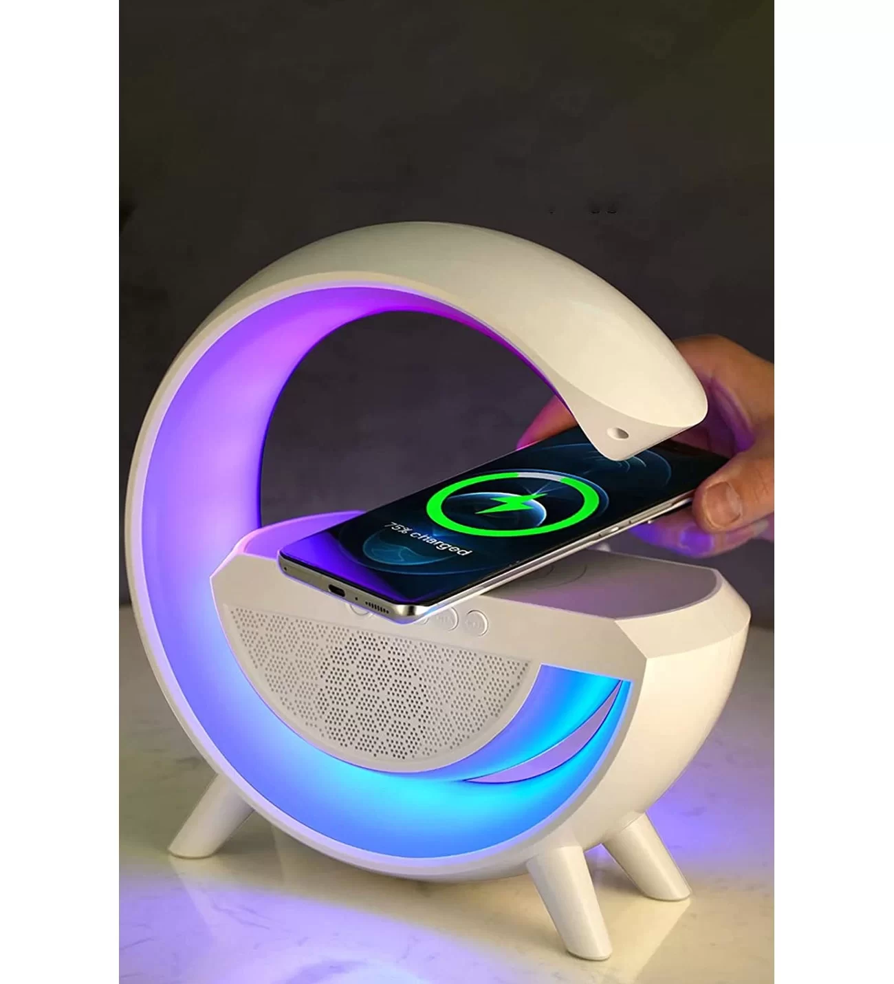 Egonex Kablosuz, Usb Bağlantılı, Ekstra Uzun Pil Ömürlü, 7 Renk Seçenekli Ambiyans Işığı,Telefon Şarj Standı BT2301