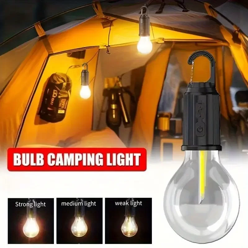 Rustik Taşınabilir Şarjlı Tasarruflu Ampul 10W Led Lamba Type-c Şarj Askılı Asma Aydınlatma