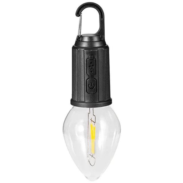 Rustik Taşınabilir Şarjlı Tasarruflu Ampul 10W Led Lamba Type-c Şarj Askılı Asma Aydınlatma T03