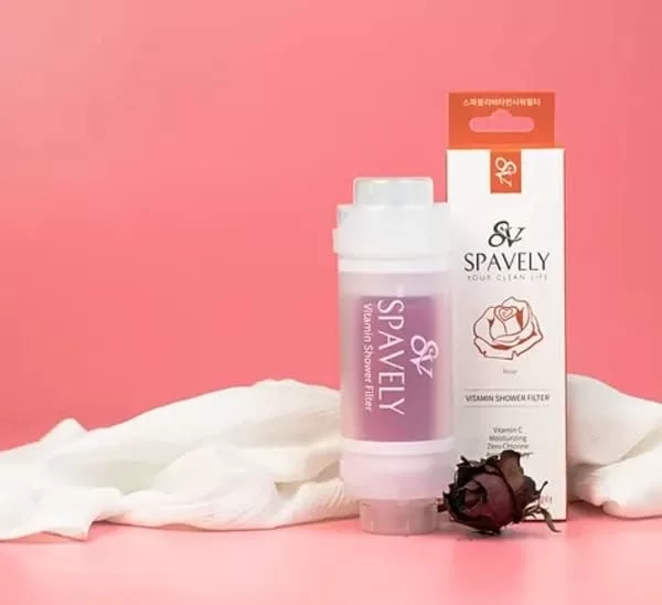 Spavely Vitamin C Duş Filtresi Her türlü cilt tipini ve özellikle kuru ciltleri nemlendirmek için, Kore Güzellik ürünü (Gül )
