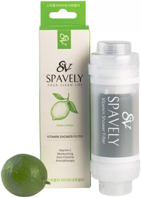 Spavely Vitamin C Duş Filtresi Her türlü cilt tipini ve özellikle kuru ciltleri nemlendirmek için, Kore Güzellik ürünü (Yeşil Limon )