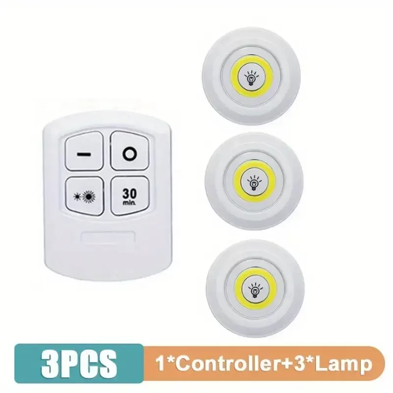 Uzaktan Kumandalı Yapışkanlı 3lü Led Spot Lamba