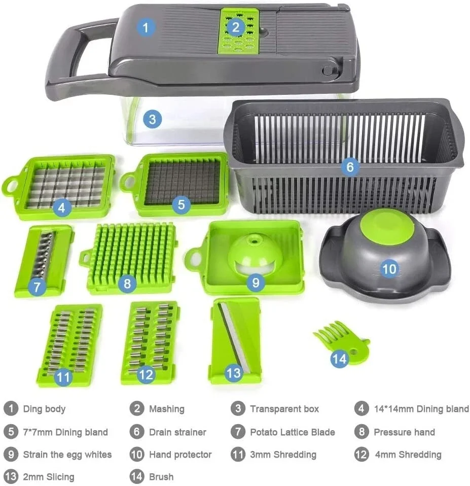 Veggie Slicer Sebze Doğrayıcı Sebze Dilimleyici 14 Pcs