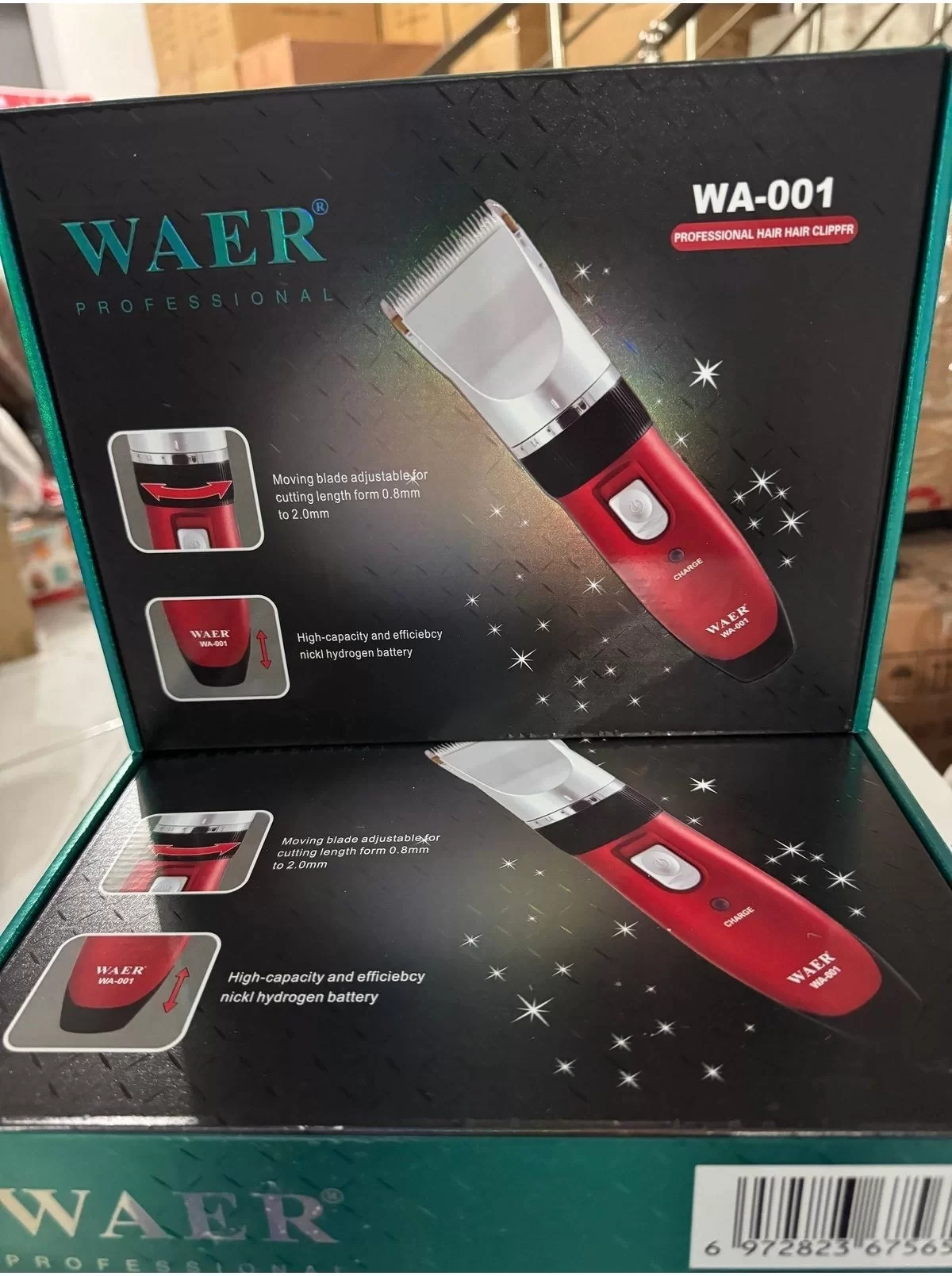Waer Erkek Tıraş Makinesi Çift Batarya Berber Tipi WA-001