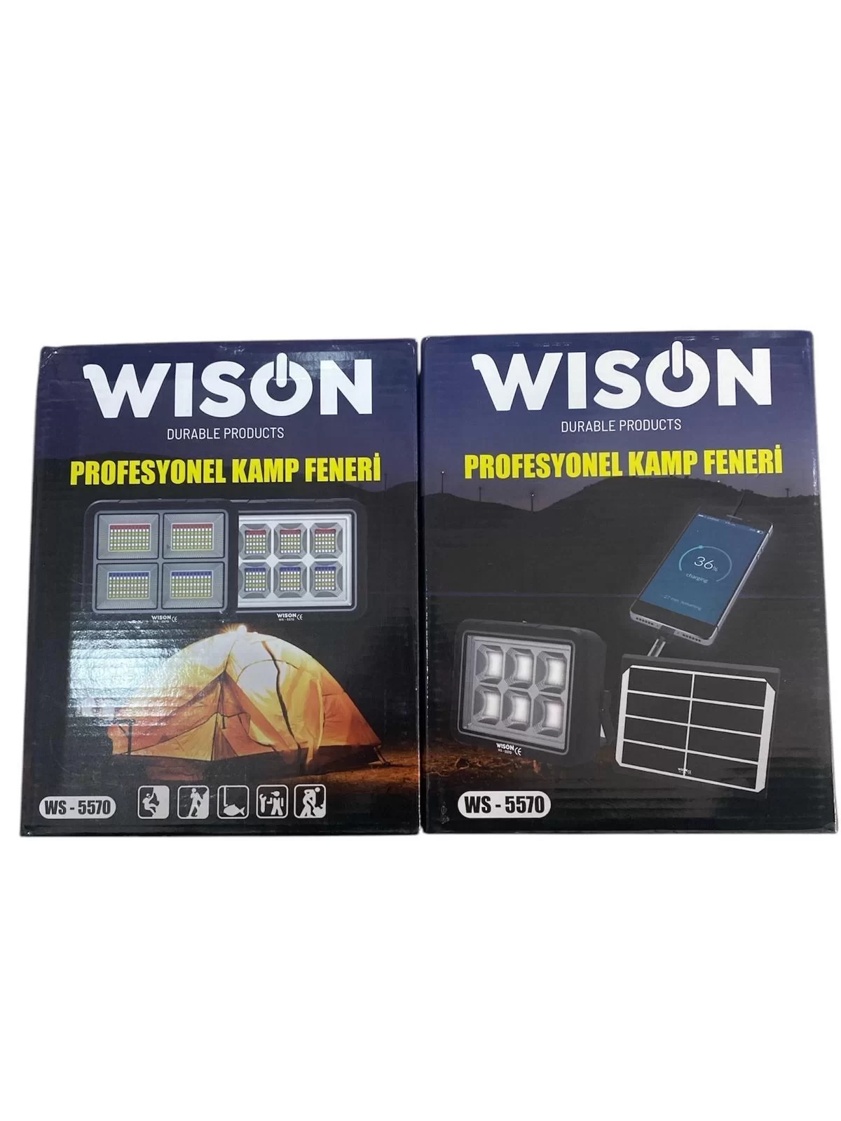 Wison WS-5570 150W Güneş Enerjili Solar Kamp Feneri Projektör