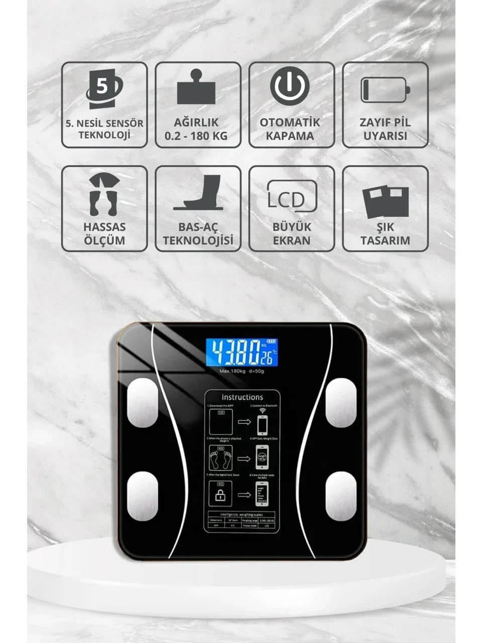 Yağ Ölçer Fonksiyonlu Dijital Baskül Elektronik Tartı Akıllı Bluetooth Lcd Dijital Ekran Ev Vücut Yağ Ölçer Fonksiyonlu Dijital Baskül Elektronik Tartı Akıllı Bluetooth Lcd Dijital Ekran Ev Vücut
