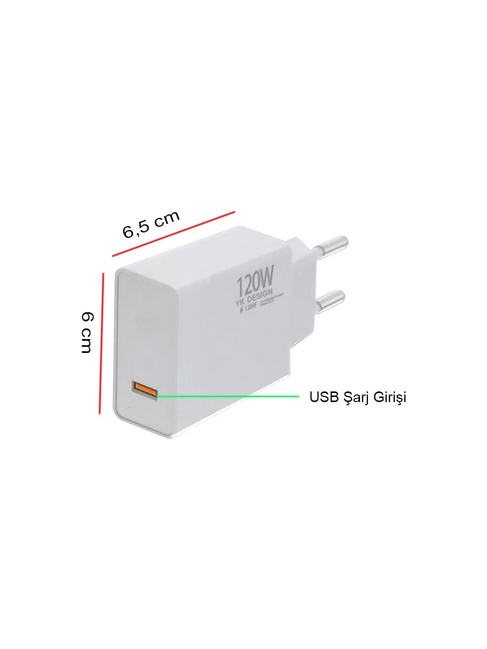 YK Design 120W Süper Hızlı Şarj Cihazı - USB Type-C