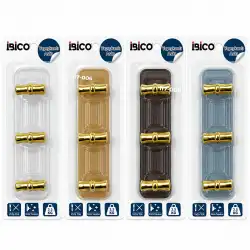 Egonex İbico İ17-006 ( 3 Kollu= Gold & ( T= Ꟶ ) Yapışkanlı Pls. Askı ( Mika Kristal Şeffaf Renkli Taban ) ( 3.5kg.taşıma )*12x14