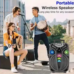 Bluetooth ve USB Girişli 8 Inch Şarjlı Işıklı Hoparlör AO-832 8 Inch