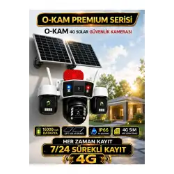 O-Kam OK337B Premium 12MP 4 Kameralı 4g Çift Solar Panel Aov
