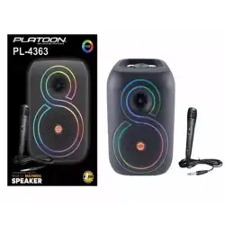 Platoon Pl-4363 Bluetooth Usb Girişli Rgb Mikrofonlu Müzik Kutusu
