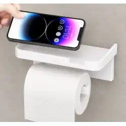 Raflı Yapışkanlı Tuvalet Kağıdı Askılığı