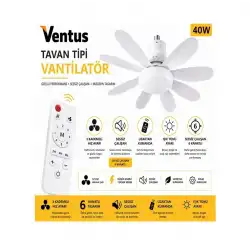 Tavan Tipi Vantilatör Led 6 Kanatlı