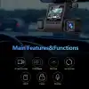 1080p Üçlü Lens Araba Dash Cam Dashcam Ön İç & Arka Hd Araba Dvr 120 ° Açı Döngü Kaydı
