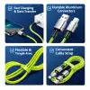 Platoon PL-8632 4-in-1 240W PD Hızlı Şarj Kablosu – Type-C Lightning Destekli