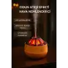Egonex Ahşap Odun Ateşi Tasarımlı Hava Nemlendiricisi-Buhar Makinası-Aroma Difüzörü Led Işık Volkanik Alev 300ml
