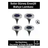 Güneş Enerjili Bahçe Aydınlatması - LED Zemin Lambası 4lü Set