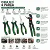Egonex Bosch-1 600 A02 W7k ( 621 ) ( 4pcs ) Pense Seti ( 10 Papağan Pense & 7 Pense - 6 Yan Keski - 7 Kargaburnu ) ( 60 ± Kesme Sertlik )*6