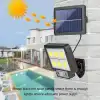 Egonex 120 Cob Led Solar Panel Güneş Enerjili 3 Mod Duvar Lambası