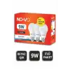 Novo 3’lü Led Ampul 9w Beyaz Işık E27