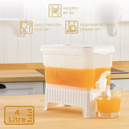 4 Litre Su Limonata Sebili Antrasit Sebil