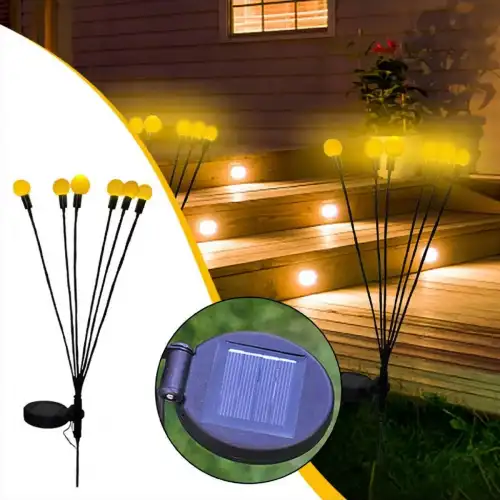 6 Dallı Ateş Böceği Solar Bahçe Lambası 2 Adet