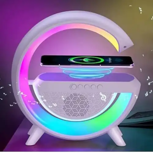 Kablosuz Telefon Şarj Bluetooth Hoparlör Istasyonu Ses Rgb Atmosfer Gece Işık Bt-2301