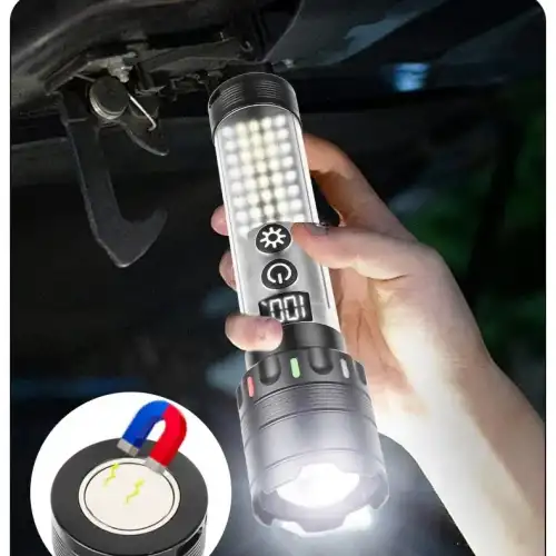 Güçlü Taktik Led El Feneri Paweınuo Sdt53 – 3800lm, 35w, Yan Cob Aydınlatma Ve Type-c Şarj Özelliğine Sahip