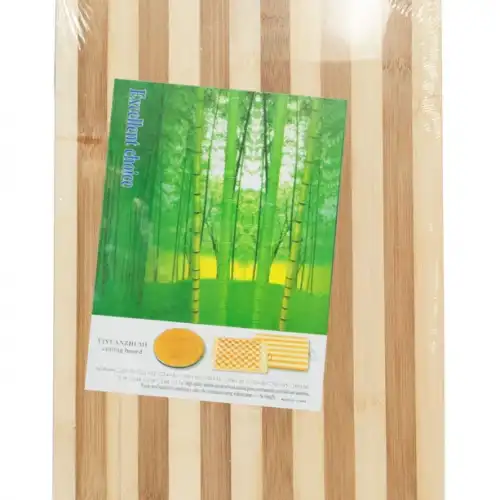 Egonex 18x28x1.8cm Lux Ahşap Bambu Kesim Panosu & Tahta Metal Kulplu