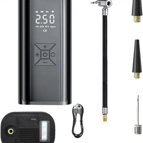 Hava Pompası & Powerbank | 150 Psı Ultra Basınç, Led Işıklı, Lcd Ekranlı, 4000mah Taşınabilir Şarjlı Kompresör