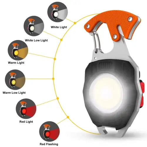 Wison Ws-5050 Çok Fonksiyonlu Tornavida Düdük Şişe Açacağı Ateş Yakıcı Mıknatıslı Type-c Şarjlı Anahtarlık Fener