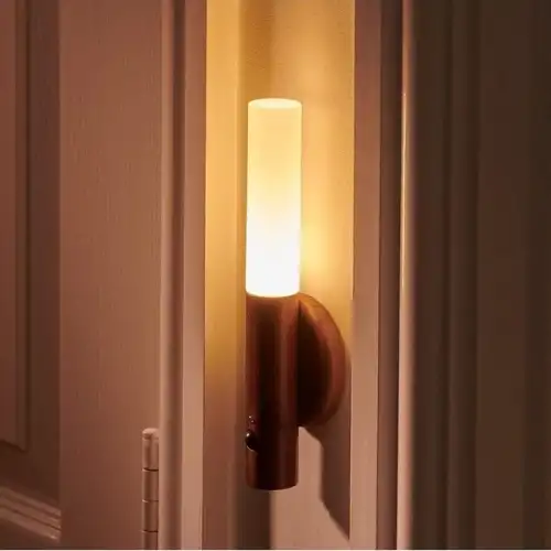 Sensörlü Usb Şarjlı Mıknatıslı Taşınabilir Duvar Aplik Masa Lambası Ahşap Görünümlü Gün Işığı