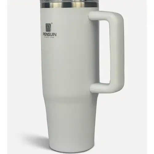 Penguin Termos Pipetli Termos Bardak 900 Ml Paslanmaz Çelik Beyaz