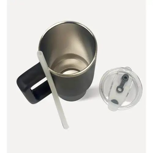 Penguin Termos Pipetli Termos Bardak 900 Ml Paslanmaz Çelik Siyah