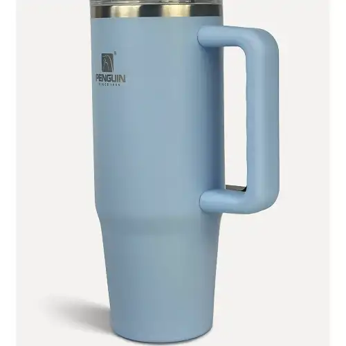 Penguin Termos Pipetli Termos Bardak 900 Ml Paslanmaz Çelik Mavi