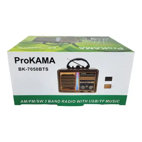 Prokama Çok Fonksiyonlu Ahşap Radyo BK-7050BTS