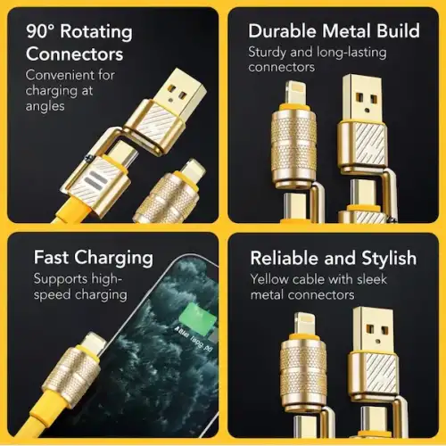 Platoon Pl-8631 4in1 Hızlı Şarj Ve Data Kablosu Type-c / Lightning / Micro Usb