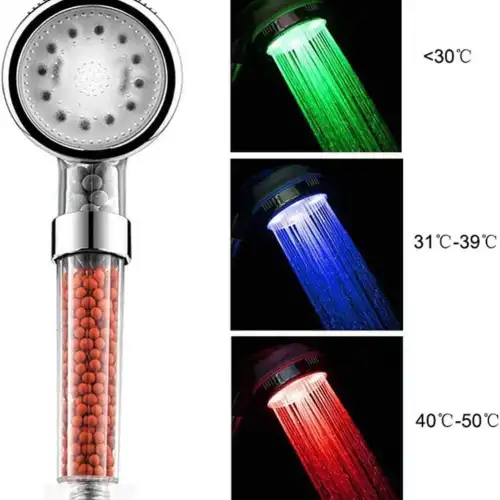Filtreli LED Duş Başlığı, El Duşu, Renk Değiştiren, Yüksek Basınçlı, Su Tasarruflu El Duşu Başlığı
