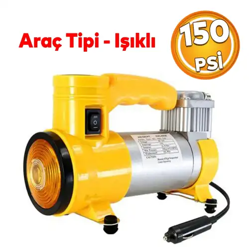 İtalyano Ka-735 ( Fenerli ) Oto & Araç Hava Kompresörü (çakmaklık Fişli) ( Dc 12v & 15a & 150psı & 35lpm )*20